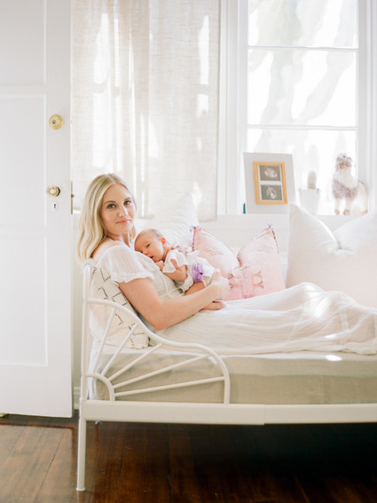 Dreamy white girl's nursery and newborn photos in Los Angeles