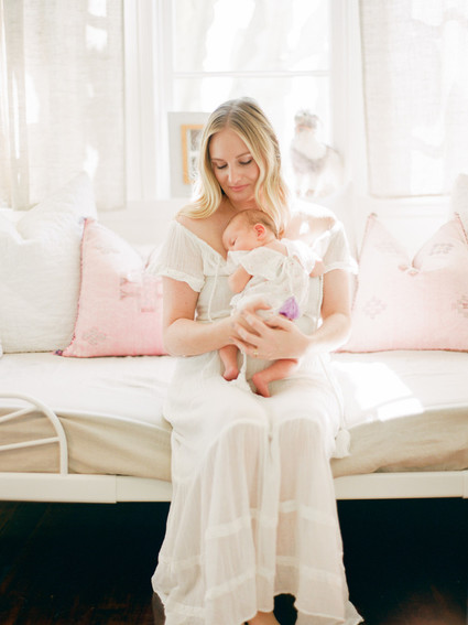 Dreamy white girl's nursery and newborn photos in Los Angeles