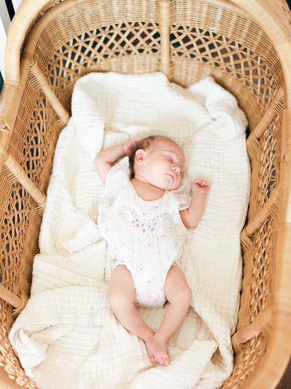 Dreamy white girl's nursery and newborn photos in Los Angeles