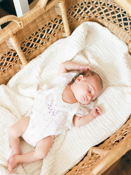 Dreamy white girl's nursery and newborn photos in Los Angeles