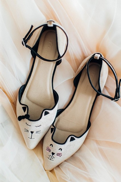 Kitty cat wedding shoes