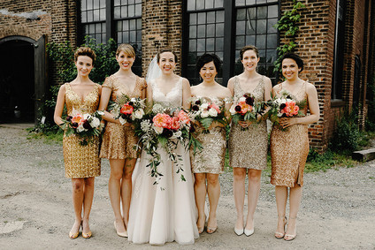 Romantic, industrial, floral wedding at Basilica Hudson in the Hudson Valley