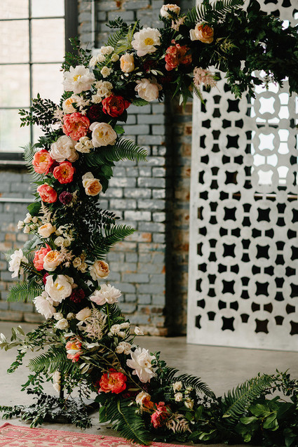 Romantic, industrial, floral wedding at Basilica Hudson in the Hudson Valley