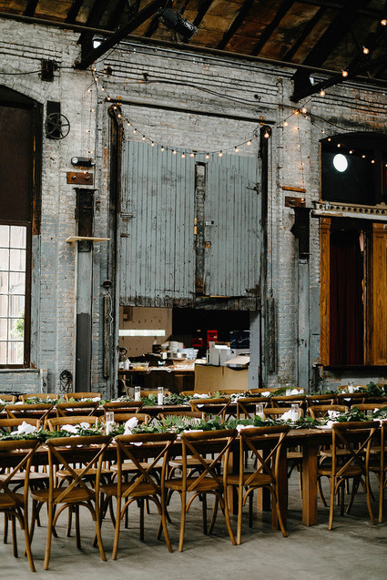 Romantic, industrial, floral wedding at Basilica Hudson in the Hudson Valley