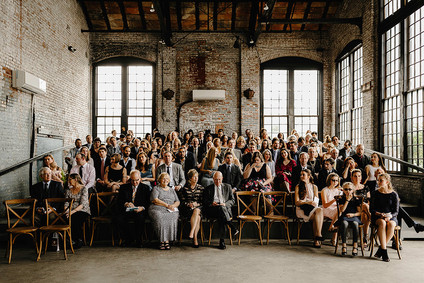 Romantic, industrial, floral wedding at Basilica Hudson in the Hudson Valley