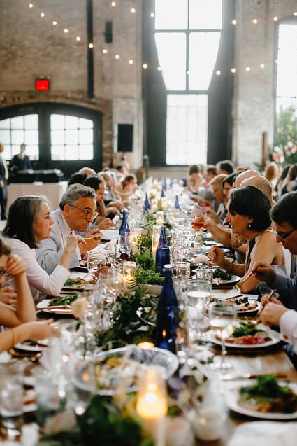 Romantic, industrial, floral wedding at Basilica Hudson in the Hudson Valley