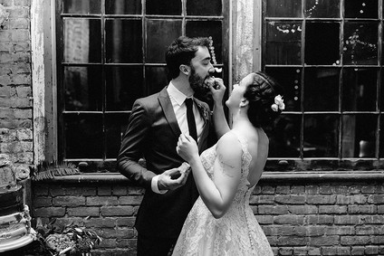 Romantic, industrial, floral wedding at Basilica Hudson in the Hudson Valley