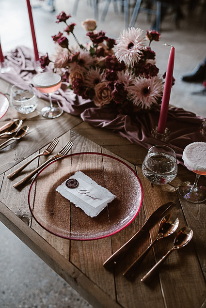 Moody mauve Valentine's Day and winter wedding ideas