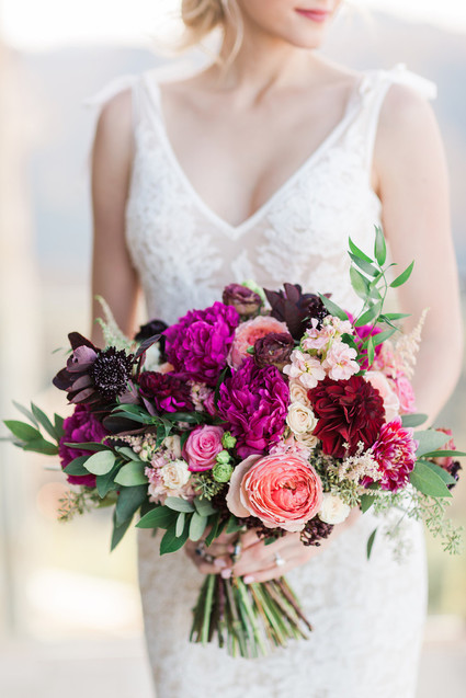 bright pink bridal bouquet Inspiration