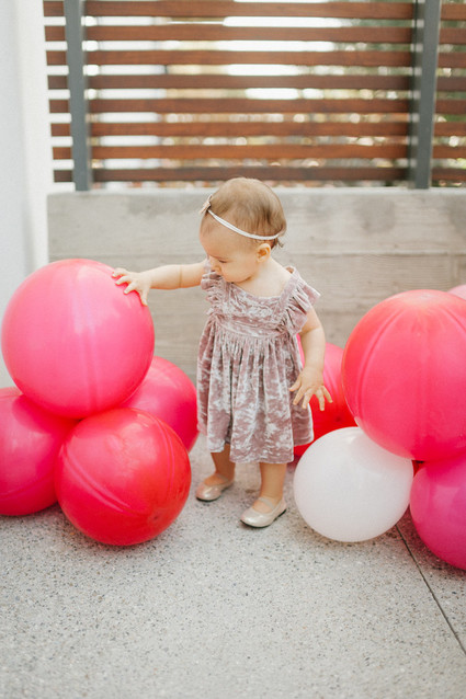 Ombre pink first birthday party