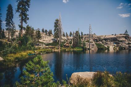 Sierra camp wedding at the Hideout in Kirkwood CA