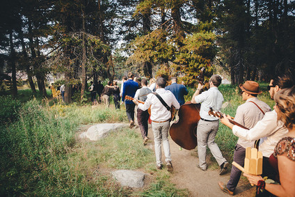 Sierra camp wedding at the Hideout in Kirkwood CA