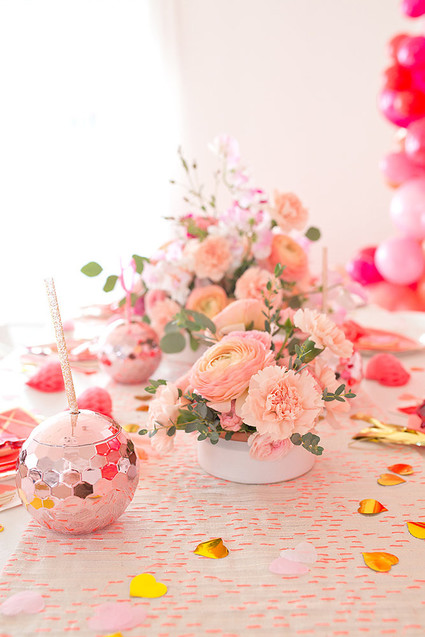 Pink and red floral Valentine's Day party Inspiration