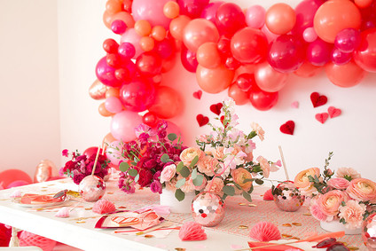 Pink and red floral Valentine's Day party