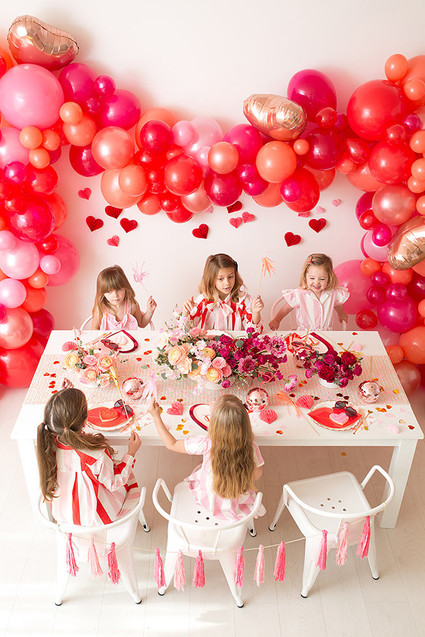 Pink and red floral Valentine's Day party Inspiration