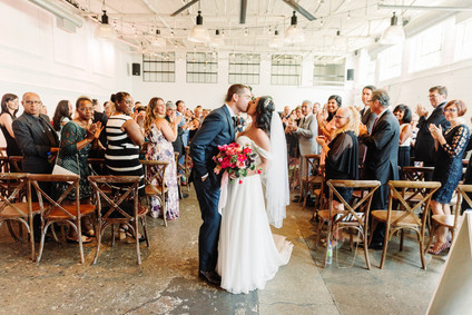 Bright whimsical Toronto Warehouse wedding