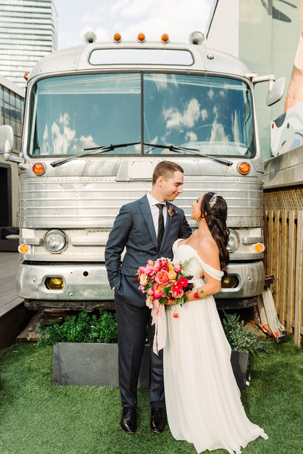 Bright whimsical Toronto Warehouse wedding