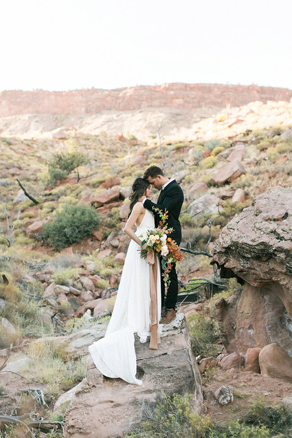 Sunset elopement at Under The Canvas in Zion National Park