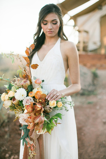 Sunset elopement at Under The Canvas in Zion National Park