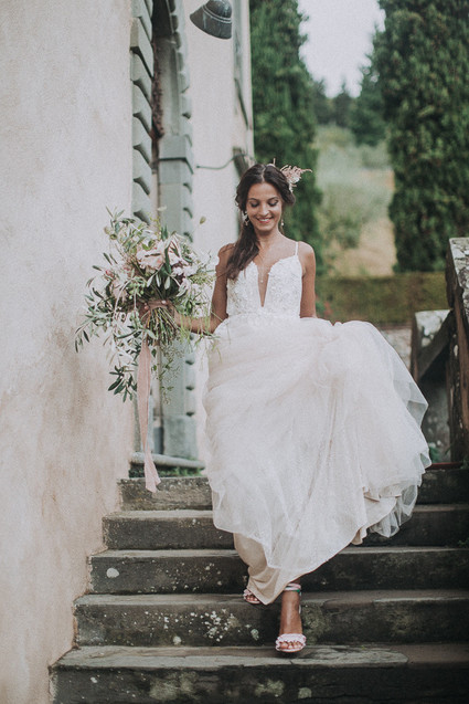Romantic old world destination wedding in Tuscany