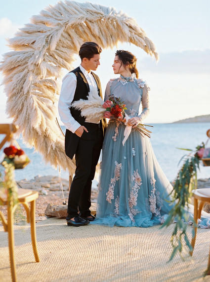 Pampas grass moon ceremony decor