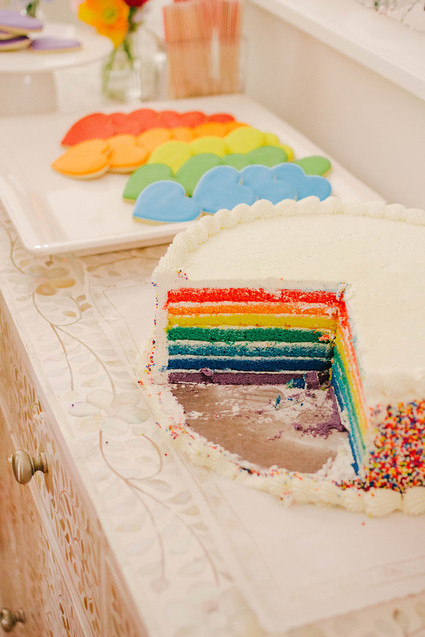 Rainbow baby shower theme in LA for Cammy of Show Me Your Mumu Inspiration