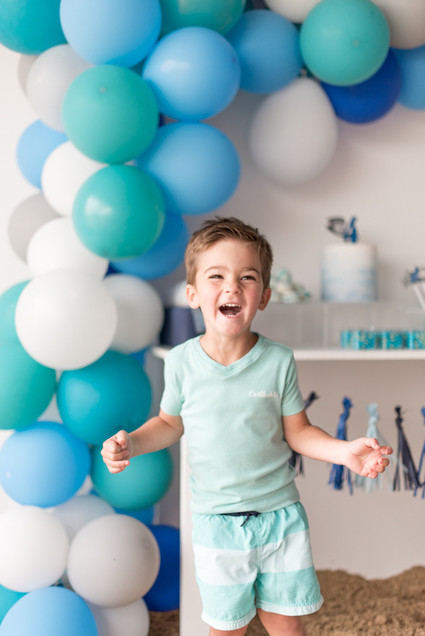 Beach-themed birthday party for a brother and sister
