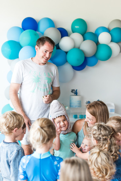Beach-themed birthday party for a brother and sister