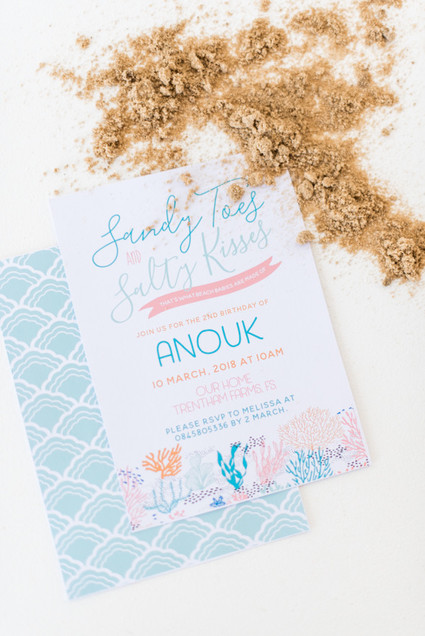 Beach-themed birthday party for a brother and sister