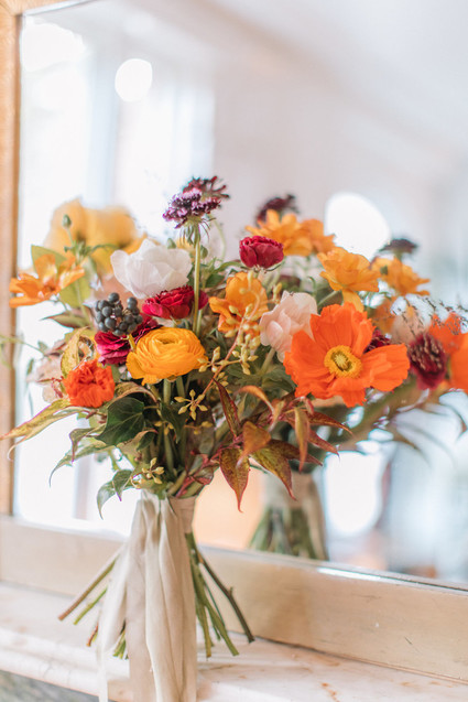 orange poppy bridal bouquet