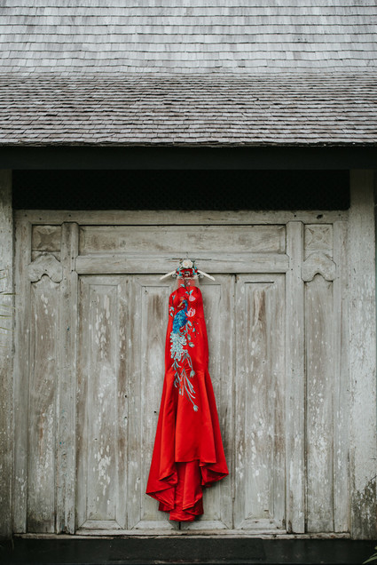 Red bridal dress