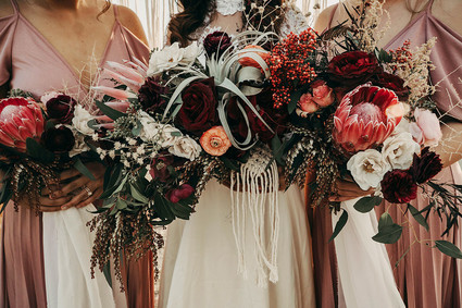 Boho desert elopement with geometric details