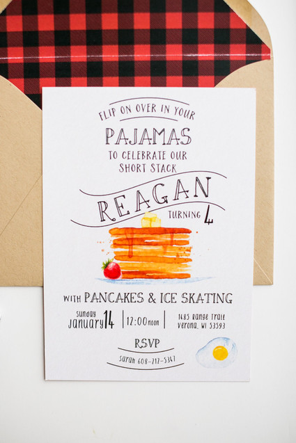 Pancake birthday party invite Inspiration