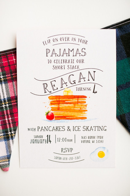 Pancake birthday party invite Inspiration