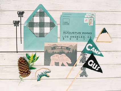 Modern camp themed 1st birthday party