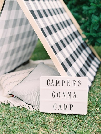Modern camp themed 1st birthday party