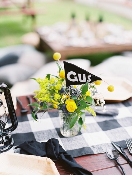 Modern camp themed 1st birthday party