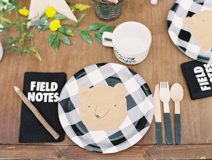 Modern camp themed 1st birthday party