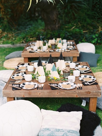 Modern camp themed 1st birthday party