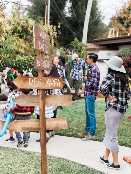 Modern camp themed 1st birthday party