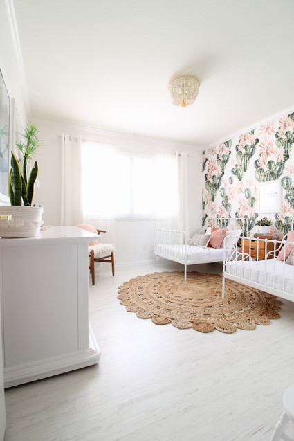 Cactus inspired shared room for sisters