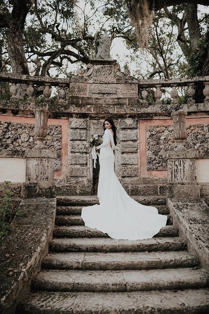 Nighttime wedding at Vizcaya Museum & Gardens in Miami