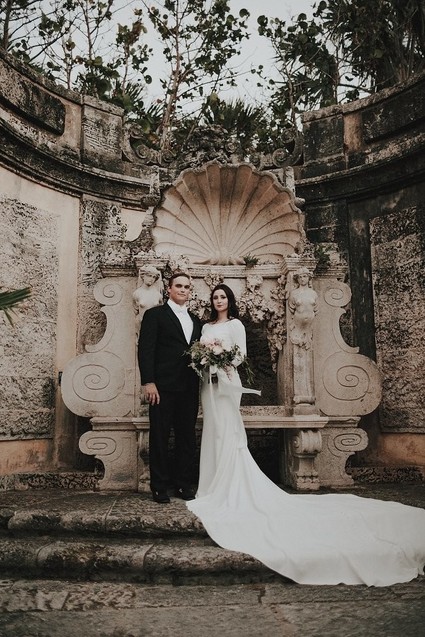 Nighttime wedding at Vizcaya Museum & Gardens in Miami