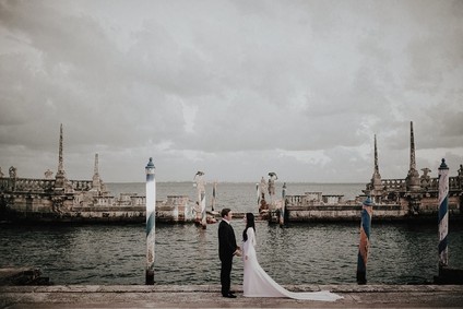Nighttime wedding at Vizcaya Museum & Gardens in Miami