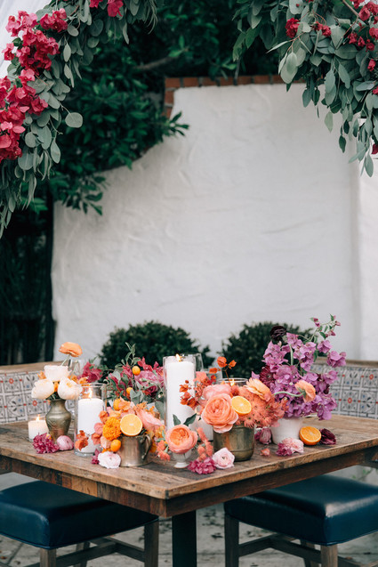 Bougainvillea inspired wedding at 5 Crowns restaurant in Corona Del Mar