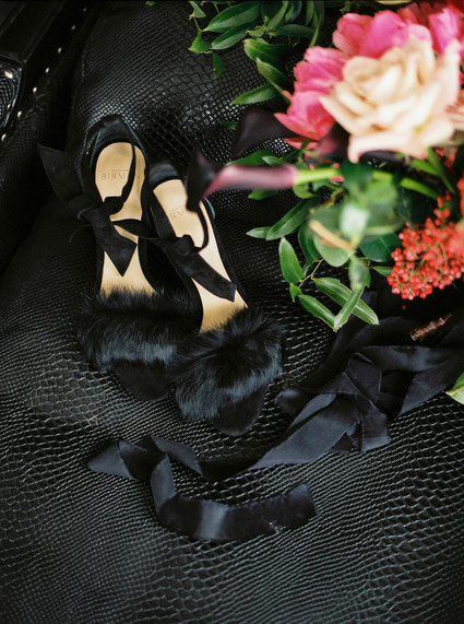 Romantic, moody red and black bridal inspiration