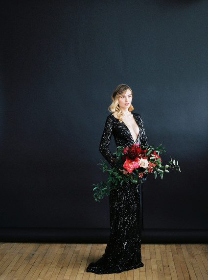 Romantic, moody red and black bridal inspiration