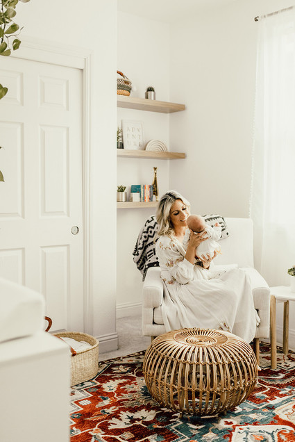 Gender neutral gold and emerald boho nursery