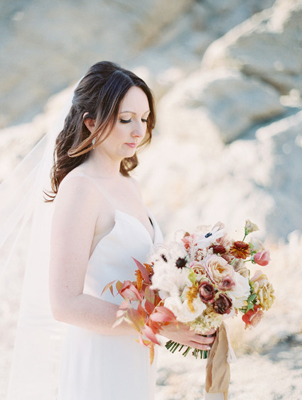 Romantic earth tone Palm Springs wedding by Amorology