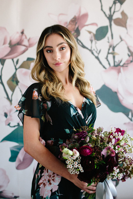 Floral wedding party ideas with The Black Tux Inspiration